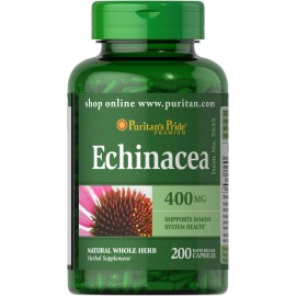 Puritan'S Pride Premium Echinacea 400Mg Immune Support 200 Rapid Release Caps
