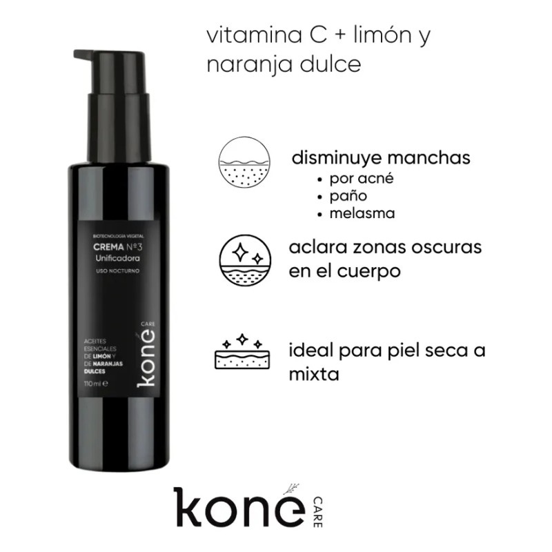 Crema N°3 Unificadora Con Vitamina C Koné Care 110ml Mixta
