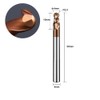 ASNOMY Set of 2 Solid Carbide Radius Milling Cutter Ball