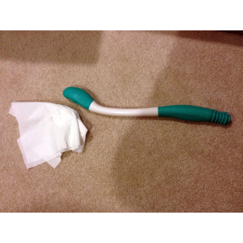 Jobar Long Reach Comfort Wipe, White & Teal