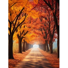 Tree Flower Road Autumn Scenery Colorful 5D Adult Diamond Art,DIY Diamond Art Painting Kit for Decor Canvas 11.7x15.7inch/30x40cm