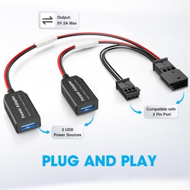 Dash Cam Power Adapter,(3P Type C)Fit Dodge RAM 1500/2500/3500/Durango/Charger,Chrysler 200/300/Pacifica,JEEP Cherokee,Connect Rain Sensor,Power Adapter Charging Cable for GPS Dashcam Mirror Camera