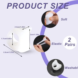 2Pares Separador de Dedos de Gel, Separador de Dedo del Pie de Silicona, Cómodo Elástico, Corregir Juanetes Nocturno y Día, Dedos de Martillo,Juanetes, Pié de Garra para Hombres y Mujeres