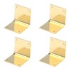 Quluxe 4 Pcs Pure Brass 90 Degree Right Angle Corner Protector Corner Braces Camphorwood Box Corner Code Antique Edge Cover- Gold (1.18"x1.18")