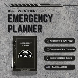 All-Weather Emergency Planner: Waterproof & Tear-Proof, for Family Safety & Disasters – MAD Gear Field Package, Made in USA