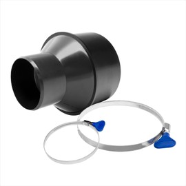 POWERTEC 70338 4-inch Hose to 2-1/2 inch Hose Cone Reducer w/Key Bridge Hose Clamp Set