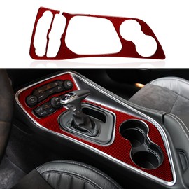 BRMYL Car Gear Shift Panel Decals for 2015 2016 2017 2018 2019 2020 2021 2022 2023 Dodge Challenger Accessories Carbon Fiber Stickers