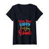 Womens Woo-Hoo Happy First Day Of School School Teacher V-Neck