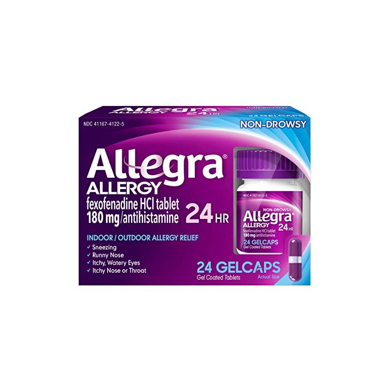 Allegra 24 Hour Allergy Gelcaps - 24 Ct., Pack of