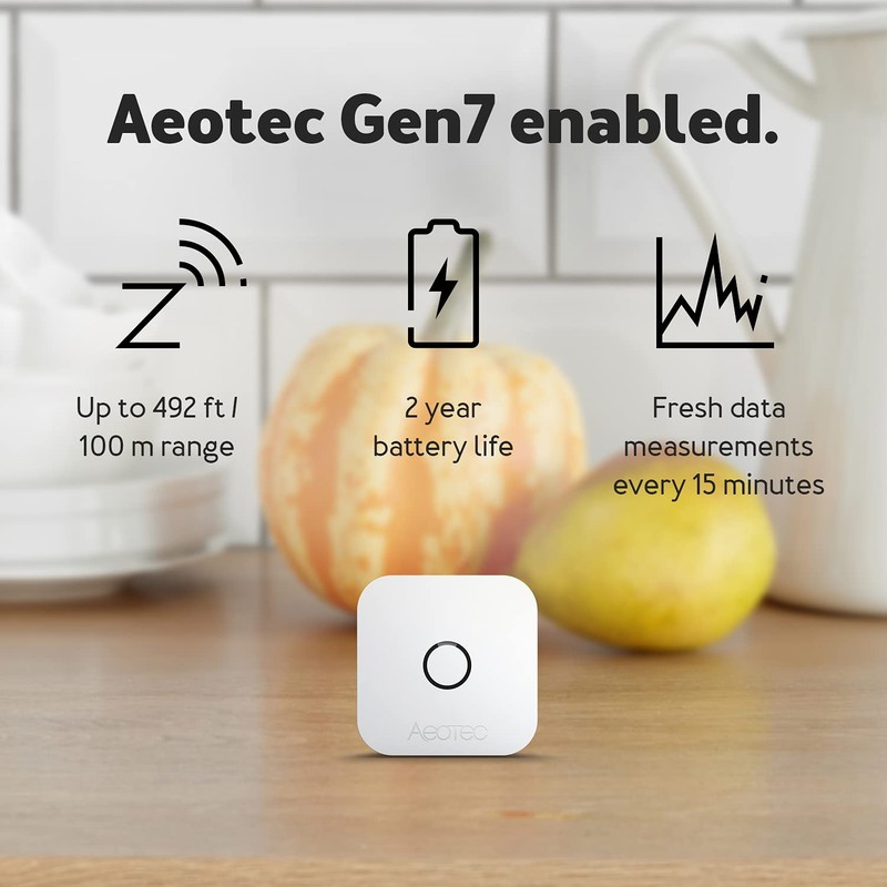 Aeotec aërQ Temperature, Humidity, Dew Point Sensor - Wireless, Battery