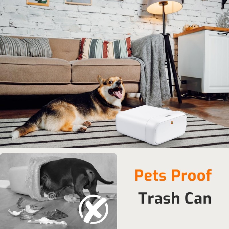 MOPALL Small Bathroom Trash Can with Lid, 3.2 Gallon /