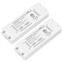 EMITEVER Triac Dimmable Driver,2 Packs 50W Power Supply,AC 120V to DC 24V Transformer,Compatible with Lutron and Leviton Dimmers,for LED Lighting,Class 2,ETL Certified