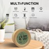 JoFomp Wooden Alarm Clock for Bedroom, 4'' LCD Nightlight Small