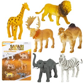 ArtCreativity Safari Animal Figurines Playset for Kids, Set of 12, Assorted Small Animal Figures, Sturdy Plastic Toys, Fun Zoo Theme Birthday Party Favors, Great Gift Idea for Boys and Girls