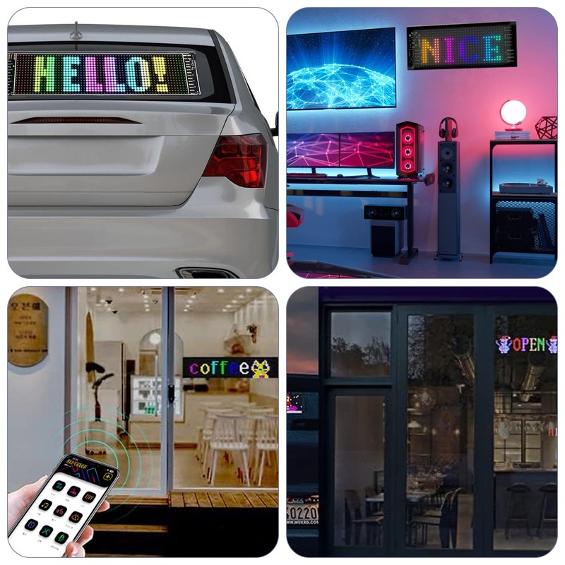 Flexible LED Scoreboard, 17.3 x 7 cm LED Scroll Script