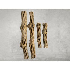Cholla Wood Combo 4 Pieces 2-12" & 2-6” Habitat for Shrimp Hermit Crabs Plecos Reptiles Aquarium Driftwood Decoration Lowers pH Hideouts and Food Treat Chew Toy Organic Choya Natural