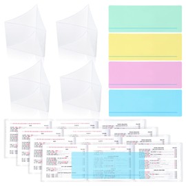 8Pcs 2025 Mahjong Card Accessories Set, Include 4pc Mahjong Card Sleeve & 4pc Mahjong Line Finder, Transparent Mahjong Card Protector Cover Holder & Colorful Mahjong Line Reader Guide Set