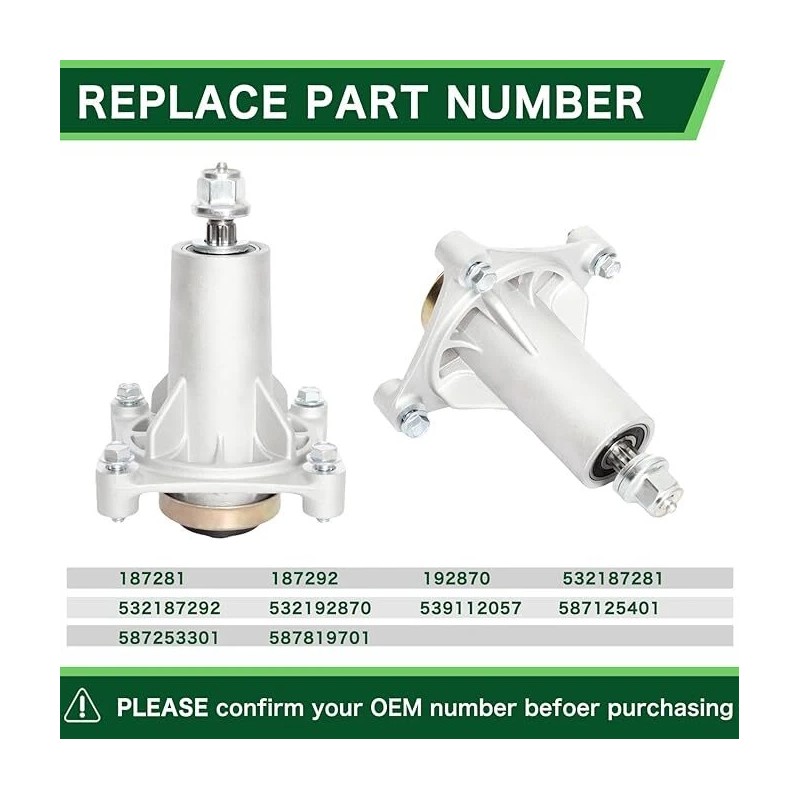 For Husqvarna Spindle assembly 54" For Husqvarna YTH2454 YTH24K54 YTH25K54
