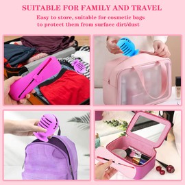 FA FIGHTART 4Pack Makeup Brush Sponge Holder Silicone Makeup Brush Storage Bag Case Organizer Box Beauty Blender Holders Travel