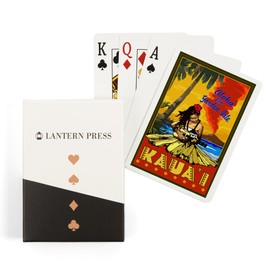 Lantern Press Hula Girl and Ukulele, Kauai, Hawaii (52 Playing Cards, Poker Size Card Deck with Jokers)