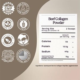 Zen Principle Grass-Fed Agglomerated Hydrolyzed Collagen Peptides 1.5 lb. Anti-Aging Protein for Healthy Hair, Skin & Joints. Paleo Friendly, GMO and Gluten Free, Pasture-Raised Bovine.