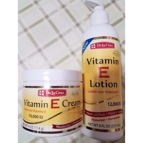 De la Cruz Vitamin E Lotion 12000 IU 8 oz and Vitamin E Cream 10000 IU   special
