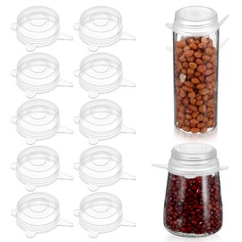 10 Pcs Extra Small Silicone Stretch Lids, 2 Inch Same Size Sturdy Reusable Silicone Stretch Lids Jar Cover Sealed Food Storage Covers to Fit 2 In to 2.4 In Small Yogurt Jars Milk Bottles Cans