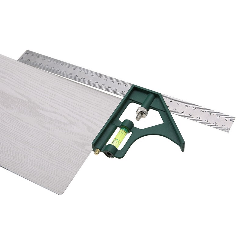 300mm Adjustable Stainless Steel Square Angle Ruler 45/90 Degree with