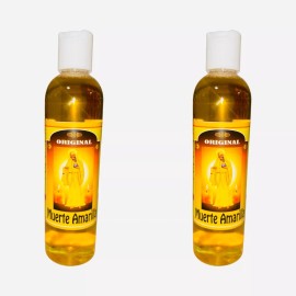 2 PACK- SANTA MUERTE AMARILLA Agua Espiritual Limpias Abre Camino Dinero 8 oz