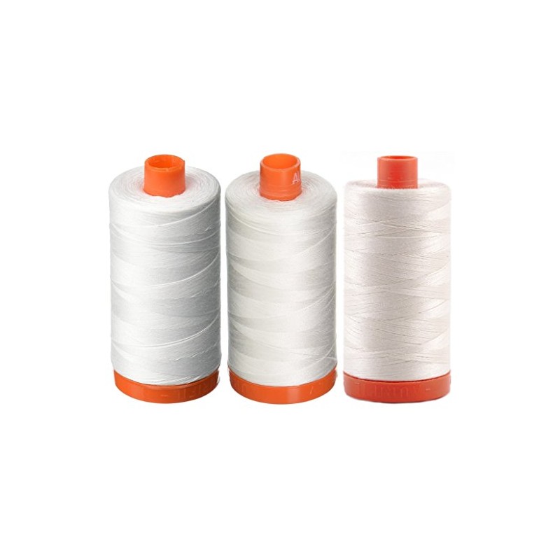 3-Pack - Aurifil 50WT - White + Natural White +