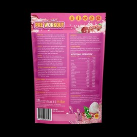 Macro Mike Pre Workout Lychee Berry 300g Caffeinated