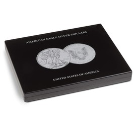 Presentation case for 20 silver American Eagle coins (1 oz.) in capsules, black