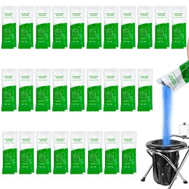 RAINFLOW 28 Packs Poo Absorbent Gel Powder - Liquid Absorbing Polymer for Portable Toilet Camping Toilets Bags Lemon,Hiking,Travel Emergency Toilets Scented,Solidify Liquid Waste Convenient Cleaning
