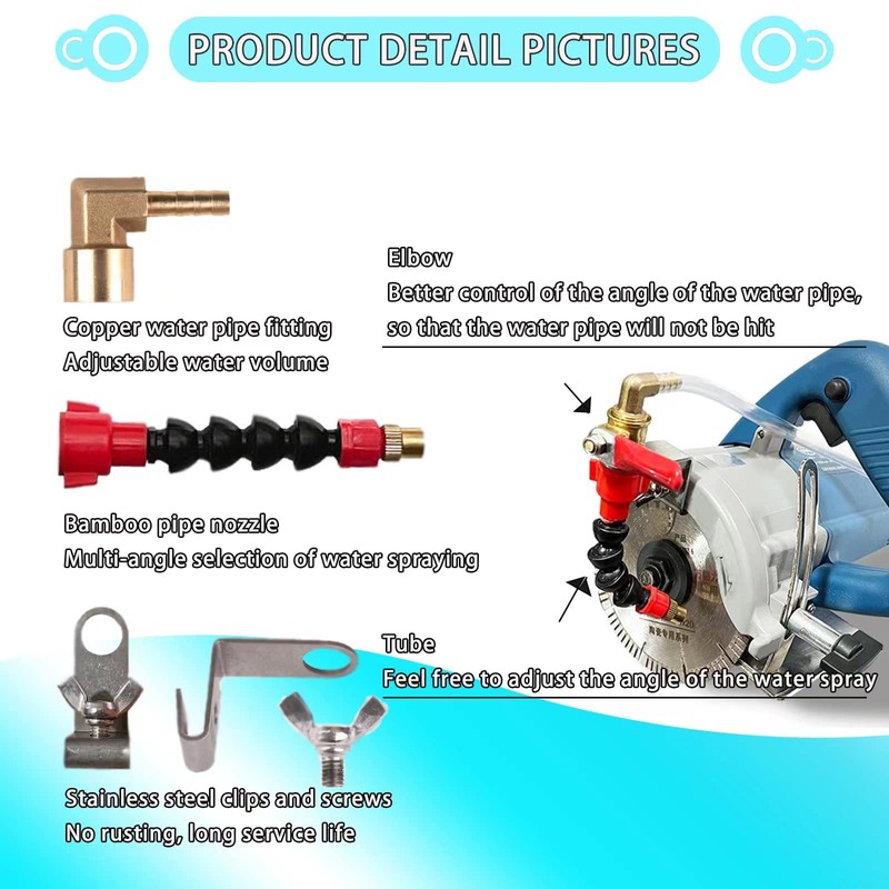 Cutting Machine Misting System Water Sprayer Adjustable Dust Remover Nozzle