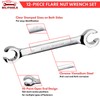 BILITOOLS 12-Piece Flare Nut Wrench Set, Metric & Standard, 12-Point