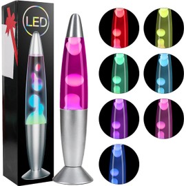 CELLUSTOP Lava Lamp for Rocket - Magma Lava - Decorative Stand Up - 2 Halogen R39 Bulbs Included - Heavy Duty Glass - 25w - 34cm - Blue