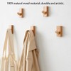 Wall Hooks Hat Rack, Wood Coat Hooks Wall Mounted, 3