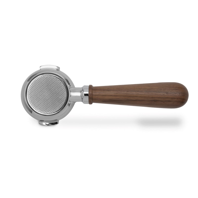 Lelit PLA580W LELIT58 Bottomless Portafilter with Wooden Handle, Stainless Steel,