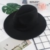 Bamboopack Unisex Classic Black Wool Fedora Hat Wool Blend Panama