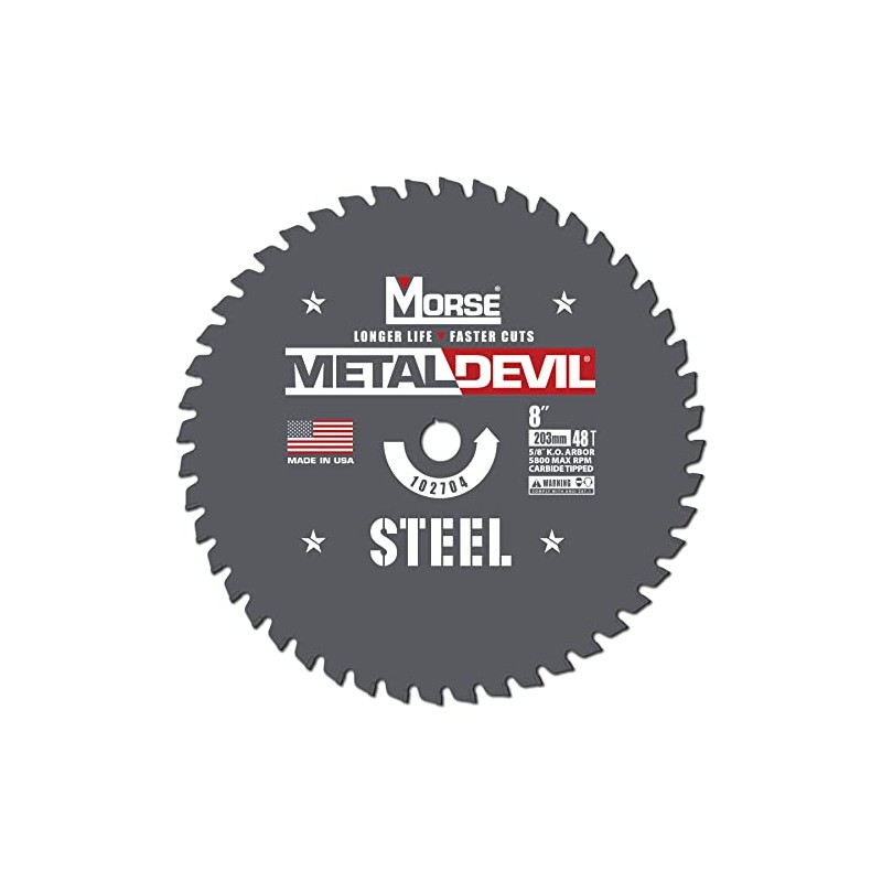 Morse Metal Devil CSM848FSC, Circular Saw Blade, Carbide Tipped, Steel