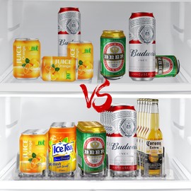 Soda Can Dispenser for Refrigerator 5Rows, Soda Can Organizer with Automatic Pusher Glide - Drink Organizer for Fridge Perfect for Soda, Beer, and Other Beverages - Black