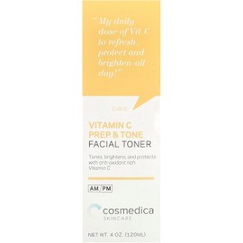 Cosmedica Skincare TONICO FACIAL CON VITAMINA C. Revitaliza las pieles apagadas y equilibra el PH. Con Vitamina C y Extracto de caña de azúcar.