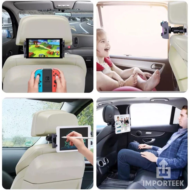 Importeek Soporte Base Porta Tablet Auto Cabecera Respaldo Ajustable