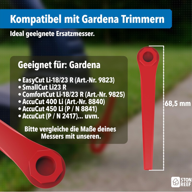 50 x Grass Trimmer Replacement Blades Compatible with Gardena Trimmer
