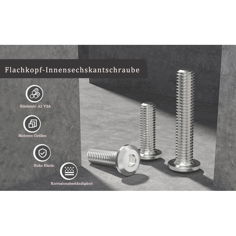 Pack of 20 M6 x 12 Flat Head Screws Stainless