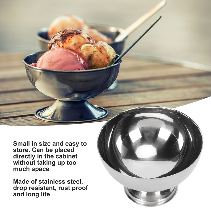 4Pcs Stainless Steel Dessert Bowl Multi Functional Drop Resistant Rustproof
