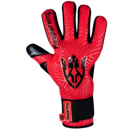 Keeperking Goalkeeper Gloves for Adults, Juniors, Men's, Unisex Football Gloves, Inner Seam, Professional Grip, 4 mm, Firm Fit, 6, Red, Black, Negative Cut