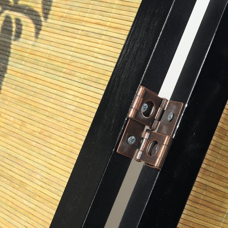 MyGift Decorative Chinese Calligraphy Design Wood & Bamboo Hinged 4