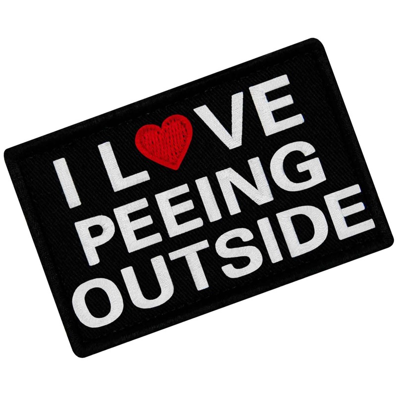 I like to pee outside embroidered Velcro patch