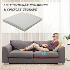 HAVARGO Couch Cushion Support for Sagging Seat, Couch Supports for Sagging Cushions, Bamboo Charcoal Foam Sofa Cushion Support Light Grey Set of 3
